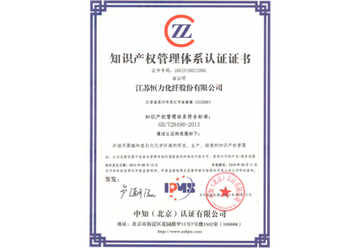 伊人网导航化纤知识产权管理体系认证证书